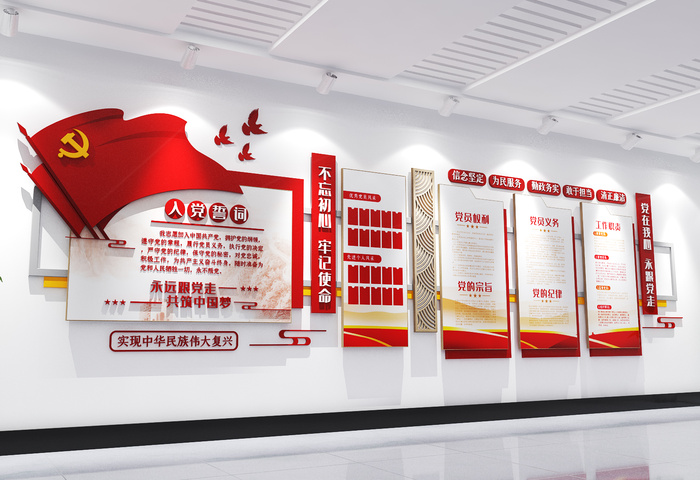 党员权利义务文化墙cdr矢量模版下载