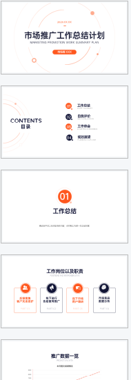 市场推广工作总结计划PPT模板预览图