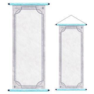 复古中国风卷轴元素手绘画轴文本标题框PSDAI素材模板png免扣图