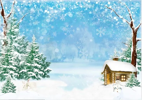 圣诞节蓝天白色风景背景墙 圣诞节蓝天白色风景背景墙