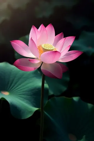 莲花光影暗黑摄影图