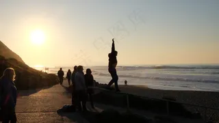 海边黄昏风景摄影图