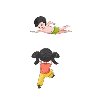 夏季预防溺水人物元素插画合集