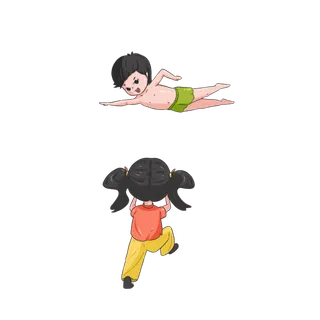 夏季预防溺水人物元素插画合集