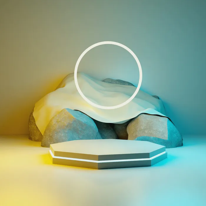 小清新c4d场景电商展台合层背景psd模版下载