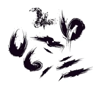 毛笔笔触免抠素材3