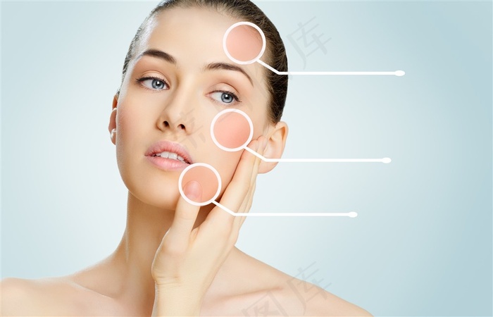 时尚美女面部特写高清图片