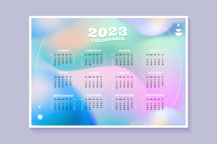 兔年2023幻彩日历模板ai矢量模版下载