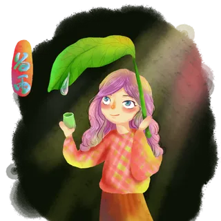  二十四节气谷雨场景插画