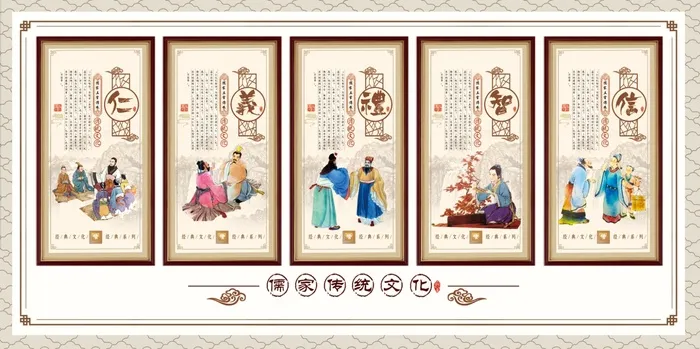 仁智礼仪信校园文化墙