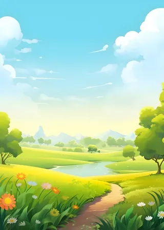 绿色清新户外草地背景