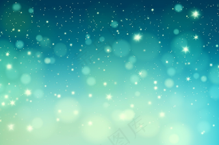 蓝绿色星星形状光圈光斑彩色纹理背景