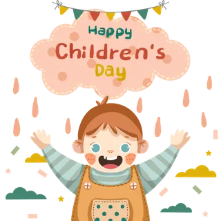 可爱风格儿童节手绘元素
