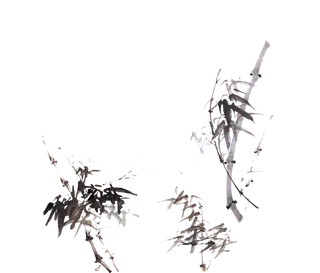 竹子水墨画中国风国画墨水书法竹子画