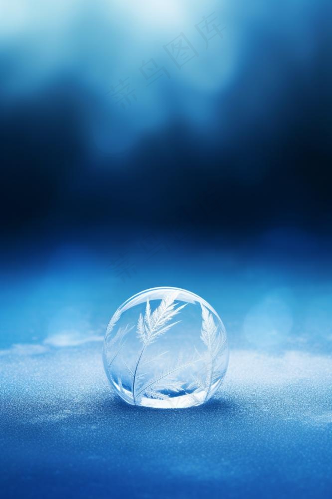 冰霜蓝色简约背景