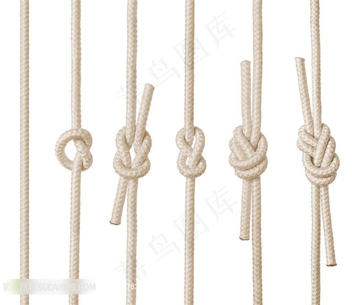 打结的麻绳图片素材