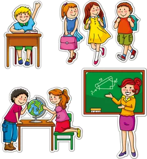 地球仪 举手 人物 黑板 卡通