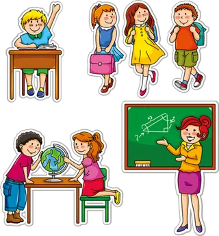 地球仪 举手 人物 黑板 卡通