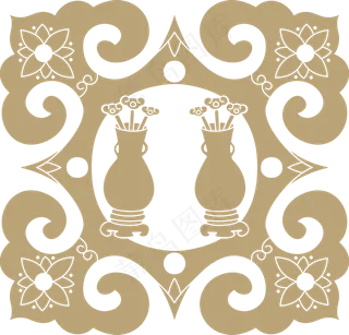 中国风传统吉祥寓意图案古代喜庆祥瑞纹样纹饰PNG免抠