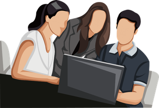 彩色矢量卡通商务团队人物 免抠