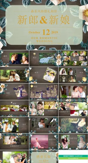 浪漫婚礼结婚快乐高兴PPT模板ppt模版预览图