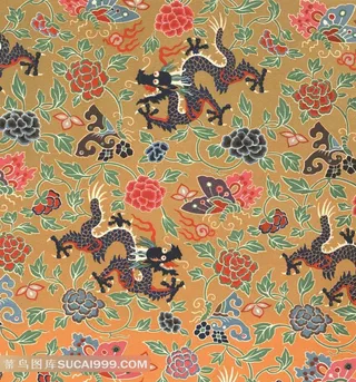 传统吉祥龙纹花纹图案背景素材