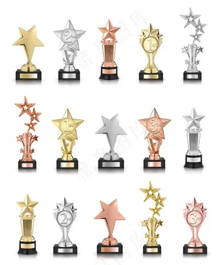 各种漂亮的比赛奖杯素材徽章图片