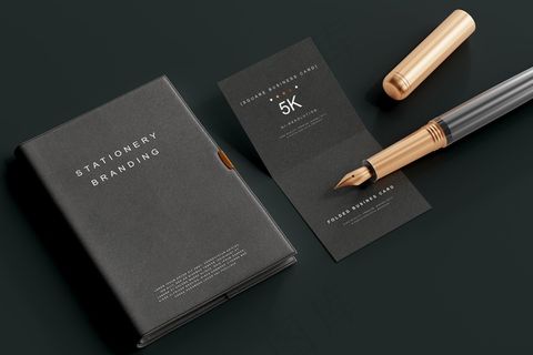 高端暗黑文具类文创VI样机模板