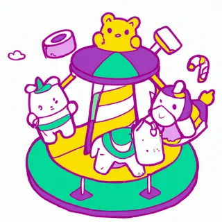 儿童游乐园人物插图