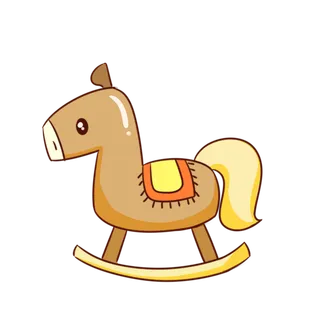 木马玩具剪贴画儿童节幼儿园插画