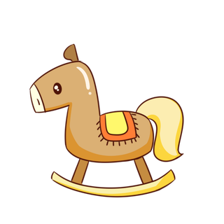 木马玩具剪贴画儿童节幼儿园插画