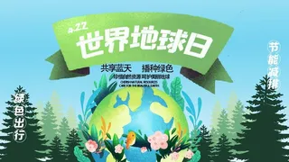 世界地球日 世界地球日促销海报