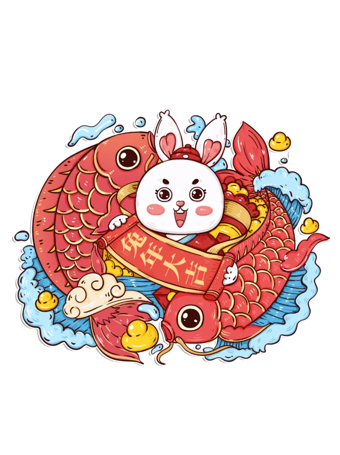 2023新春兔年国潮风兔年大吉