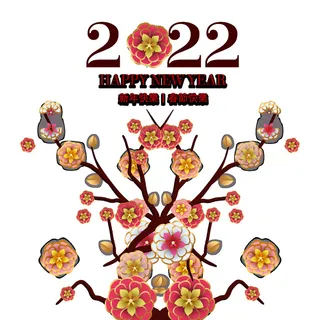 设计桃花装饰新年