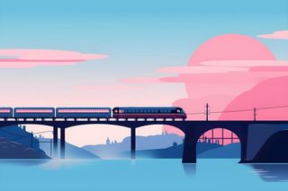 城市城轨轨道桥梁扁平背景