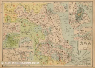 罕见的民国原版高清地图：江苏省