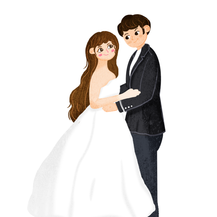 婚纱卡通人物婚礼白纱结婚婚纱摄影手绘
