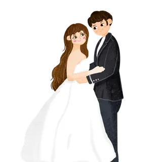 婚纱卡通人物婚礼白纱结婚婚纱摄影手绘