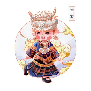 国潮Q版56个少数民族人物卡通形象服饰插画民族风服饰元素PSD素材 国潮Q版56个少数民族人物卡通形象服饰插画民族风服饰元素PSD素材