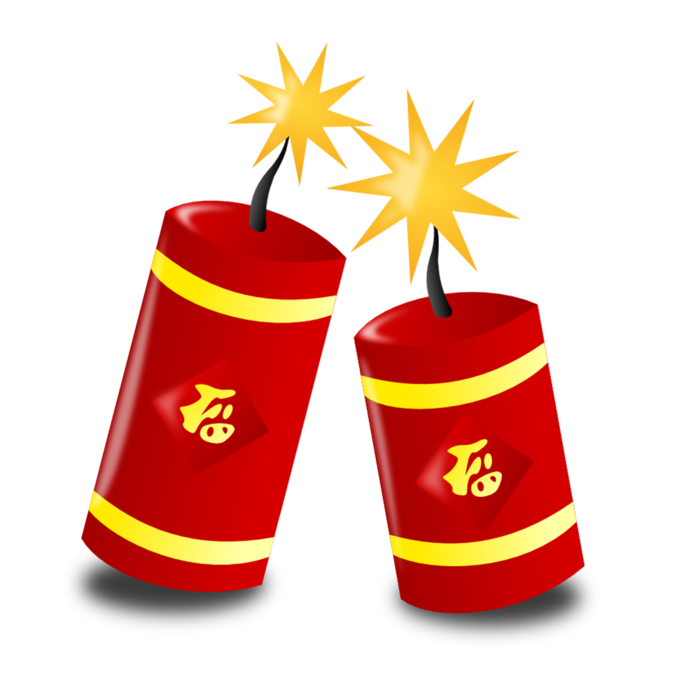 中国新年灯笼兔年免抠鞭炮