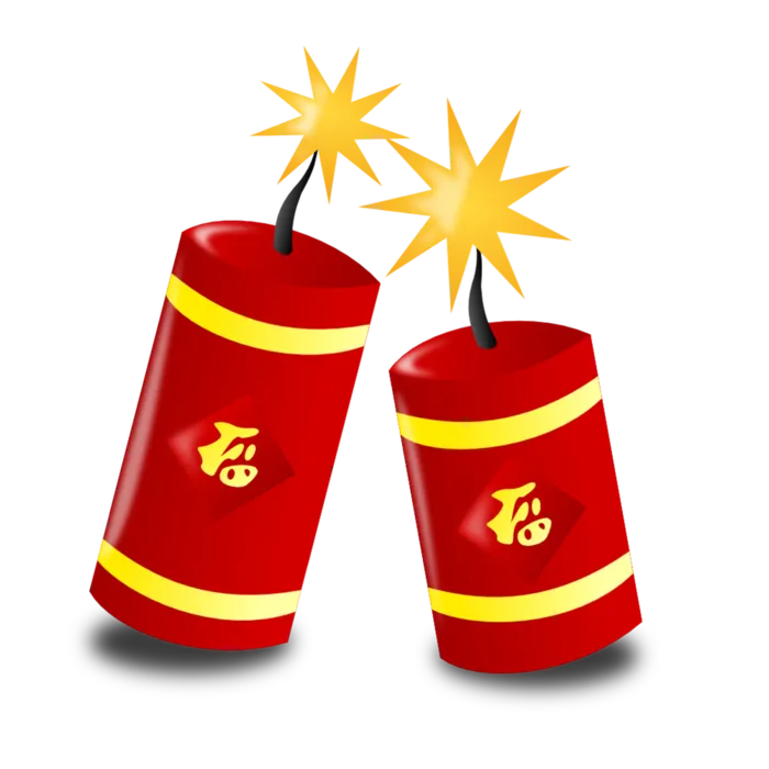中国新年灯笼兔年免抠鞭炮