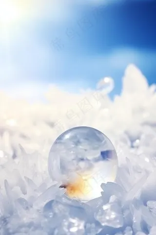 雪地冰冷水珠背景