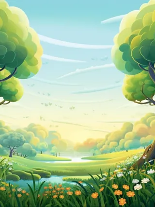 绿色清新户外草地背景