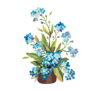 卡通手绘紫色花花盆