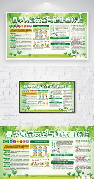 简约食品安全教育展板设计