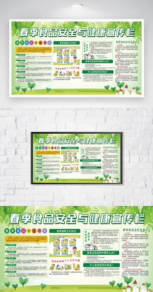 简约食品安全教育展板设计