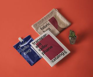 欧美风透明玻璃纸杂志包装样机