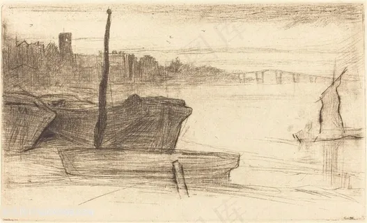 惠斯勒素描船艺术挂画 惠斯勒素描船艺术挂画