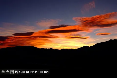 阿里山晚霞美景摄影素材