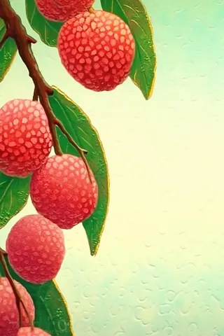 荔枝清新国风淡绿色背景